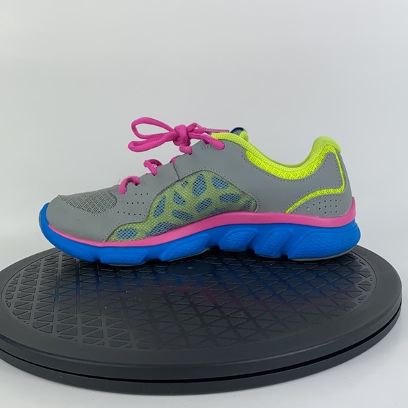 Under Armour Gray/Blue/Pink Athletic Running Shoes 1242015-035 Youth Size 6Y - Picture 9 of 12